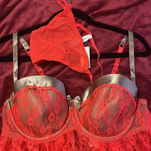 NWT Cacique Plus Lace Teddy and Panty Set - Picture 4 of 9